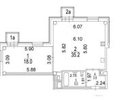 2-комнатная квартира площадью 63.5 кв.м в Апартаменты "Re:form", Хромова ул, 3 | цена 10 500 000 руб. | www.metrprice.ru