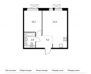 1-комнатная квартира площадью 41.2 кв.м,  | цена 3 753 320 руб. | www.metrprice.ru