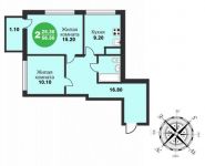 2-комнатная квартира площадью 56.5 кв.м, Зеленая улица, д.3 с 2 | цена 3 616 000 руб. | www.metrprice.ru