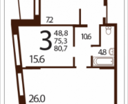 3-комнатная квартира площадью 80.7 кв.м, Саморы Машела, 5 | цена 10 289 250 руб. | www.metrprice.ru