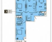 3-комнатная квартира площадью 87.2 кв.м, Рязанский проспект, 2, корп.М1 | цена 13 723 274 руб. | www.metrprice.ru