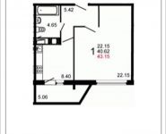 1-комнатная квартира площадью 43.1 кв.м, Шестая, 3 | цена 3 351 545 руб. | www.metrprice.ru
