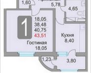 1-комнатная квартира площадью 43.5 кв.м, Лукино ул., 13 | цена 3 200 000 руб. | www.metrprice.ru