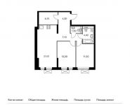 2-комнатная квартира площадью 67.8 кв.м,  | цена 9 078 420 руб. | www.metrprice.ru