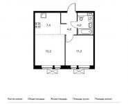 2-комнатная квартира площадью 39.4 кв.м, жилой комплекс Мякинино Парк, | цена 6 378 860 руб. | www.metrprice.ru