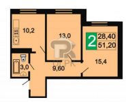2-комнатная квартира площадью 51.2 кв.м,  | цена 3 299 000 руб. | www.metrprice.ru