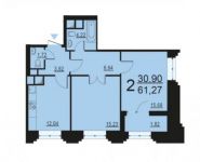 2-комнатная квартира площадью 61 кв.м, Берзарина ул., 28 | цена 11 145 323 руб. | www.metrprice.ru