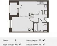 1-комнатная квартира площадью 40.4 кв.м, Головинское ш., 5 | цена 8 726 400 руб. | www.metrprice.ru