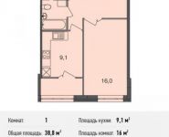 1-комнатная квартира площадью 38.8 кв.м, Богородский мкр, 14 | цена 2 688 840 руб. | www.metrprice.ru