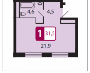 1-комнатная квартира площадью 31.5 кв.м, Северный Квартал, 1 | цена 2 142 000 руб. | www.metrprice.ru