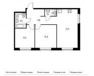 2-комнатная квартира площадью 61.4 кв.м,  | цена 8 896 860 руб. | www.metrprice.ru