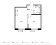 1-комнатная квартира площадью 42.1 кв.м,  | цена 5 704 550 руб. | www.metrprice.ru
