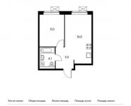 1-комнатная квартира площадью 36.6 кв.м,  | цена 3 447 720 руб. | www.metrprice.ru