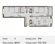 2-комнатная квартира площадью 68.3 кв.м, Каширское ш., 65 | цена 8 537 500 руб. | www.metrprice.ru