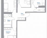 3-комнатная квартира площадью 74.08 кв.м, Новорязанское шоссе, 11, корп.11 | цена 5 012 252 руб. | www.metrprice.ru