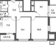 2-комнатная квартира площадью 65.9 кв.м,  | цена 6 649 310 руб. | www.metrprice.ru
