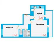 2-комнатная квартира площадью 54.9 кв.м, Рябиновая улица, 10 | цена 3 348 900 руб. | www.metrprice.ru