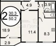 2-комнатная квартира площадью 50.2 кв.м, Зеленоградская ул., 17 | цена 8 100 000 руб. | www.metrprice.ru