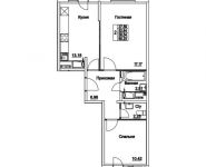 2-комнатная квартира площадью 56.54 кв.м, 2-я Муравская | цена 7 437 497 руб. | www.metrprice.ru
