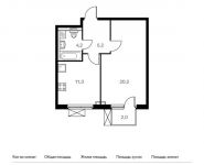 1-комнатная квартира площадью 41.5 кв.м, Поляны ул, 5Ак2 | цена 7 312 300 руб. | www.metrprice.ru