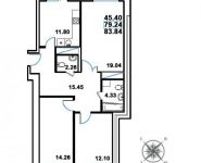 3-комнатная квартира площадью 83.84 кв.м в ЖК "Южный Парк", имени Головашкина улица, д.3к1 | цена 6 589 824 руб. | www.metrprice.ru