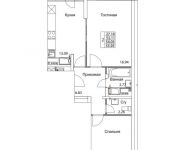 2-комнатная квартира площадью 55.81 кв.м, 2-я Муравская | цена 7 172 701 руб. | www.metrprice.ru