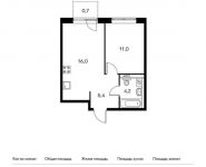 1-комнатная квартира площадью 37.3 кв.м, Боровское ш, 2Ак3 | цена 6 512 580 руб. | www.metrprice.ru
