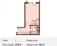 1-комнатная квартира площадью 0 кв.м, Вельяминовская ул. | цена 1 952 514 руб. | www.metrprice.ru