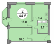 2-комнатная квартира площадью 44.5 кв.м, ул. Чехова, 6 | цена 2 358 500 руб. | www.metrprice.ru
