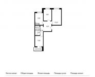 3-комнатная квартира площадью 61.4 кв.м,  | цена 5 219 000 руб. | www.metrprice.ru