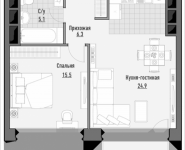 1-комнатная квартира площадью 53.09 кв.м, 1-я Ямская, 8 | цена 14 910 000 руб. | www.metrprice.ru