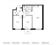 2-комнатная квартира площадью 61.1 кв.м, Боровское ш, 2Ак3 | цена 9 426 020 руб. | www.metrprice.ru