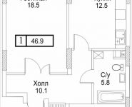 1-комнатная квартира площадью 44 кв.м, Погонный проезд, 3Ак6 | цена 9 220 828 руб. | www.metrprice.ru