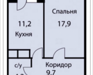 1-комнатная квартира площадью 43 кв.м, Акуловская, 2Д | цена 3 440 000 руб. | www.metrprice.ru