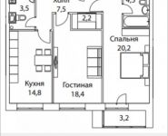 2-комнатная квартира площадью 73 кв.м, Шелепихинская набережная, влд 34, корп.3 | цена 25 034 400 руб. | www.metrprice.ru