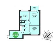 2-комнатная квартира площадью 58.4 кв.м, Зеленая улица, д.3 с 1 | цена 3 737 600 руб. | www.metrprice.ru