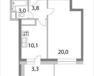 1-комнатная квартира площадью 38 кв.м в ЖК "Альбатрос", Твардовского ул., 12К2 | цена 8 300 000 руб. | www.metrprice.ru