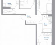 3-комнатная квартира площадью 74.43 кв.м, Новорязанское шоссе, 12, корп.12 | цена 4 984 428 руб. | www.metrprice.ru