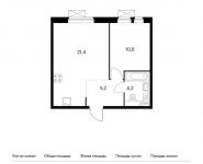 1-комнатная квартира площадью 41.6 кв.м,  | цена 4 659 200 руб. | www.metrprice.ru