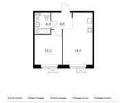 1-комнатная квартира площадью 39.4 кв.м,  | цена 4 692 540 руб. | www.metrprice.ru
