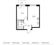 1-комнатная квартира площадью 37.3 кв.м, Боровское ш, 2Ак3 | цена 7 273 500 руб. | www.metrprice.ru