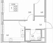 1-комнатная квартира площадью 42.23 кв.м, Лазоревый пр., 3 | цена 9 398 497 руб. | www.metrprice.ru