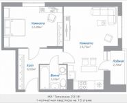 1-комнатная квартира площадью 44.07 кв.м, Новорязанское шоссе, 15, корп.15 | цена 3 664 728 руб. | www.metrprice.ru
