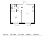 1-комнатная квартира площадью 45.1 кв.м,  | цена 5 033 160 руб. | www.metrprice.ru