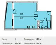 1-комнатная квартира площадью 45.9 кв.м, Хлебозаводская ул, 20 | цена 2 662 200 руб. | www.metrprice.ru