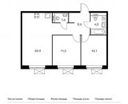 2-комнатная квартира площадью 56.4 кв.м, | цена 6 361 920 руб. | www.metrprice.ru