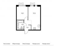 1-комнатная квартира площадью 35.7 кв.м,  | цена 4 073 370 руб. | www.metrprice.ru