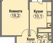 1-комнатная квартира площадью 39 кв.м, Дружбы ул. (Западный мкр), 6АС1 | цена 3 200 000 руб. | www.metrprice.ru