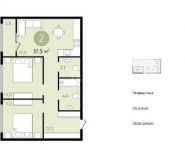2-комнатная квартира площадью 61.5 кв.м, Ермолинская ул. | цена 4 500 000 руб. | www.metrprice.ru