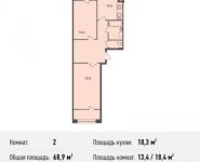 2-комнатная квартира площадью 68.9 кв.м, Богородский мкр, 14 | цена 3 869 424 руб. | www.metrprice.ru
